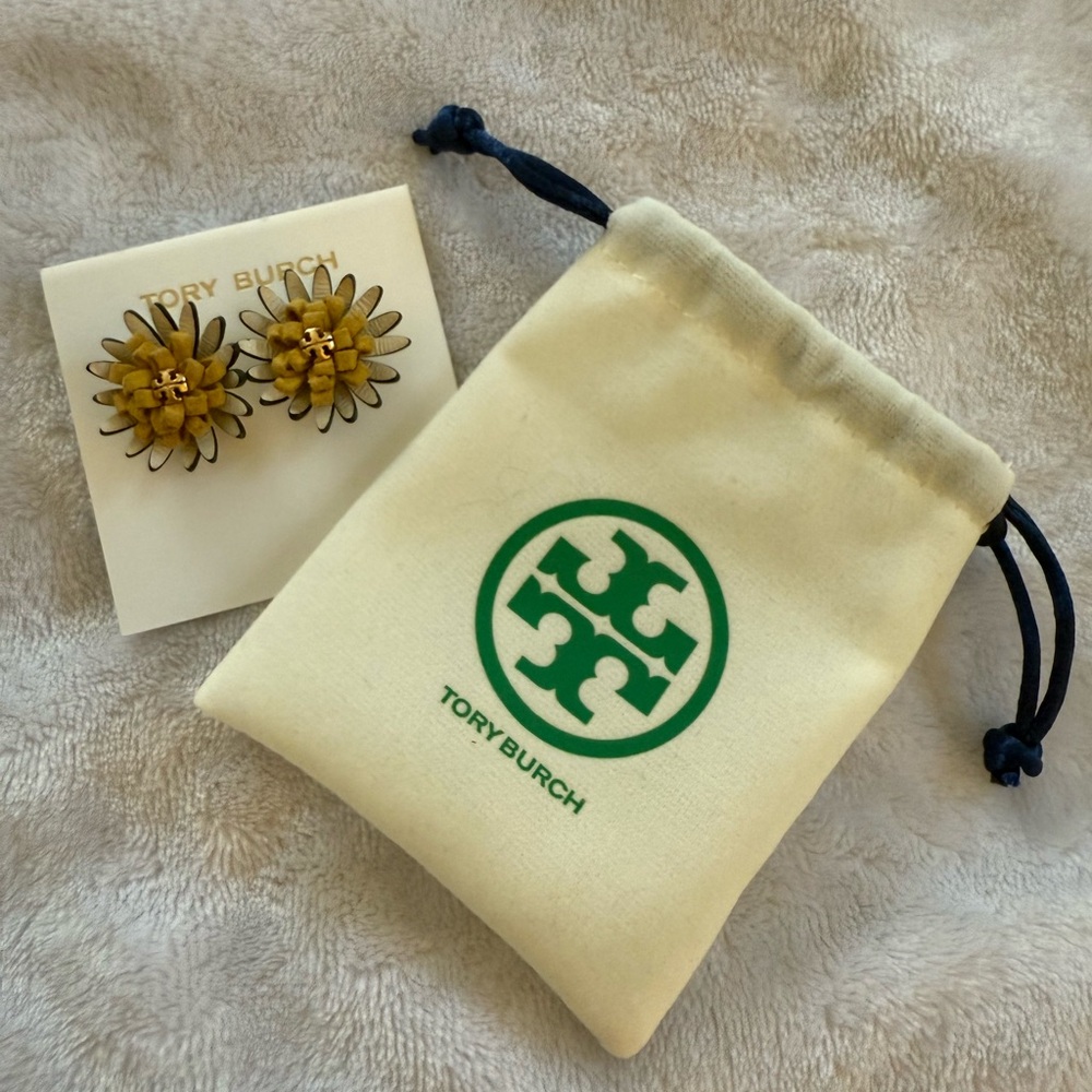 Tory Burch Gold Flowers Stud Earrings